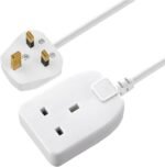 MASTERPLUG BOG10-ME 10m Extension Cord - Single Socket Power Cable Extender with 13 Amp Fuse, BS1363-2 Certified, Safe Wire Extension for Home & Office