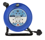 MASTER PLUG LDCC251315/4BL-ME Four Socket Medium 25-meter Open Cable Reel Extension Lead with Handle