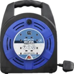 MASTER PLUG HBT2013/4UNBL-ME Universal Four Socket 20 Meter Case Reel Extension Lead
