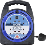 MASTER PLUG HST1513/4BL-ME Four Socket 15-meter Open Cable Case Extension Lead with Handle