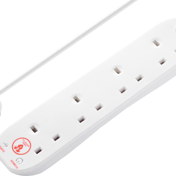 MASTER PLUG SRG4210N-ME Four Socket 2 Meter Power Surge Protected Extension Lead