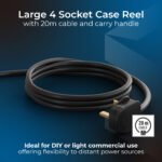 MASTER PLUG HBT2013/4UNBL-ME Universal Four Socket 20 Meter Case Reel Extension Lead - Image 3