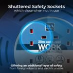 MASTER PLUG HBT2013/4UNBL-ME Universal Four Socket 20 Meter Case Reel Extension Lead - Image 6