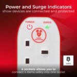 MASTER PLUG SRG4210N-ME Four Socket 2 Meter Power Surge Protected Extension Lead - Image 2