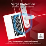 MASTER PLUG SRG4210N-ME Four Socket 2 Meter Power Surge Protected Extension Lead - Image 3