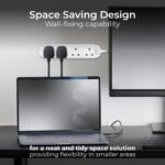 MASTER PLUG BFG5N-M 5m Extension Cord-4 Socket Power Cable Extender with Safety Shutter, Wall Mountable, BS1363-2 Certified, Wire Extension for Home & Office - Image 5