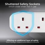 MASTER PLUG BFG5N-M 5m Extension Cord-4 Socket Power Cable Extender with Safety Shutter, Wall Mountable, BS1363-2 Certified, Wire Extension for Home & Office - Image 3