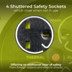 MASTER PLUG OTLU4013154SL-ME Pro-XT Four Socket 40-meter Open Cable Reel Extension Lead with Winding Handle, Thermal Cut Out and Power Switch - Image 5