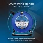 MASTER PLUG LDCC251315/4BL-ME Four Socket Medium 25-meter Open Cable Reel Extension Lead with Handle - Image 4