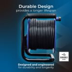 MASTER PLUG LDCC251315/4BL-ME Four Socket Medium 25-meter Open Cable Reel Extension Lead with Handle - Image 5