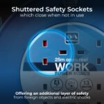 MASTER PLUG LDCC251315/4BL-ME Four Socket Medium 25-meter Open Cable Reel Extension Lead with Handle - Image 6