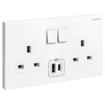 SWITCHES AND SOCKETS - GALION- 13A DOUBLE SWITCHED SOCKET+USB TYPE A+C