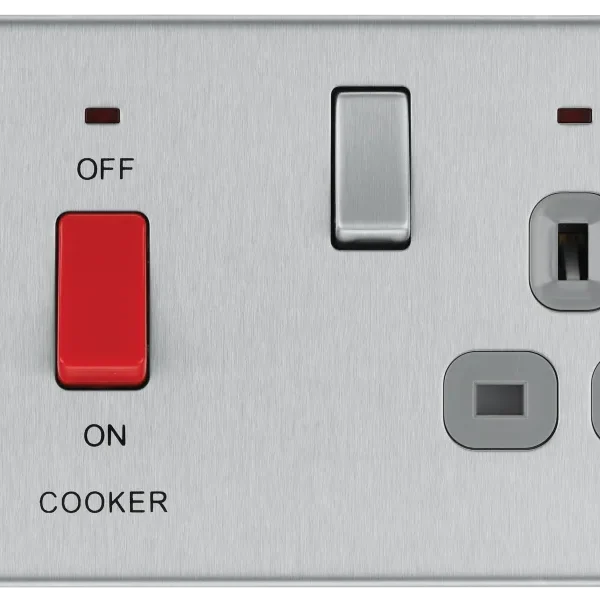 SWITCHES AND SOCKETS- BG 45A cooker control unit with 13A switched socket & LED indicator