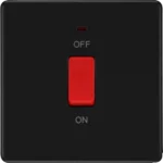 SWITCHES AND SOCKETS- BG 45A DP switch with LED indicator 3x3 square plate - Image 4