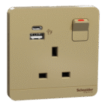 SWITCHES AND SOCKETS- SCHNEIDER- 13A Single Switched socket with A+C USB Charger - Image 3