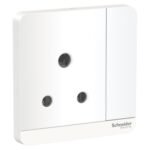 SWITCHES AND SOCKETS- SCHNEIDER-15A 250V 1 Gang 3 Round Pin Switched Socket - Image 4