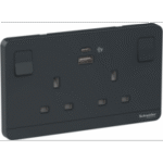 SWITCHES AND SOCKETS - SCHNEIDER-13A Twin Switched socket with A+C USB Charger - Image 2