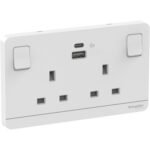 SWITCHES AND SOCKETS - SCHNEIDER-13A Twin Switched socket with A+C USB Charger - Image 4