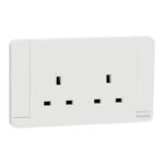 SWITCHES AND SOCKETS- SCHNEIDER- 13A 250V 2 Gang Double Pole Switched Socket