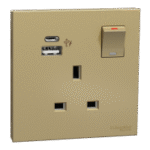 SWITCHES AND SOCKETS- SCHNEIDER- USB Charger, 21 W, Type A+C, QC PD