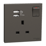 SWITCHES AND SOCKETS- SCHNEIDER- Switch Socket, 13A, 1 gang, 2.1A two port USB - Image 2