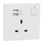 SWITCHES AND SOCKETS- SCHNEIDER- Switch Socket, 13A, 1 gang, 2.1A two port USB - Image 4
