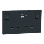 SWITCHES AND SOCKETS- SCHNEIDER- Double switched socket with USB charger, 13A, 21W, type A+C - Image 2
