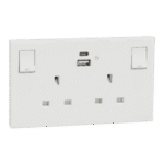 SWITCHES AND SOCKETS- SCHNEIDER- Double switched socket with USB charger, 13A, 21W, type A+C - Image 4