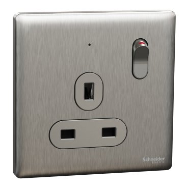 SWITCHES AND SOCKETS- SCHNEIDER- 13A 250V 1 Gang Switched Socket with LED