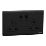 SWITCHES AND SOCKETS- SCHNEIDER- 13A 250V 2 Gang Double Pole Switched Socket With LED - Image 2