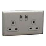 SWITCHES AND SOCKETS- SCHNEIDER-13A 250V 2 Gang Double Pole Switched Socket
