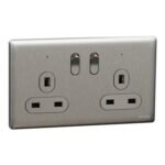 SWITCHES AND SOCKETS- SCHNEIDER- 13A 250V Twin Gang Switched Socket with LED