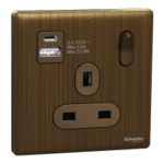 SWITCHES AND SOCKETS-SCHNEIDER-13A Single Switched socket with A+C USB Charger - Image 3