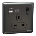 SWITCHES AND SOCKETS-SCHNEIDER- 13A Single Switched socket with A+C USB Charger - Image 2