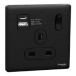 SWITCHES AND SOCKETS-SCHNEIDER-13A Single Switched socket with A+C USB Charger - Image 2