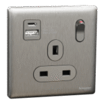 SWITCHES AND SOCKETS-SCHNEIDER-13A Single Switched socket with A+C USB Charger