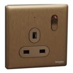 SWITCHES AND SOCKETS-SCHNEIDER- 13A 250V 1 Gang Double Pole Switched Socket with LED