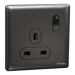 SWITCHES AND SOCKETS-SCHNEIDER- 13A 250V 1 Gang Double Pole Switched Socket with LED - Image 2