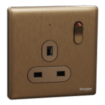 SWITCHES AND SOCKETS- SCHNEIDER- 13A 250V 1 Gang Switched Socket with LED