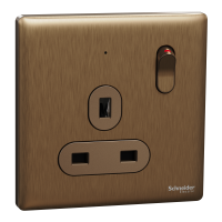 SWITCHES AND SOCKETS- SCHNEIDER- 13A 250V 1 Gang Switched Socket with LED
