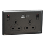 SWITCHES AND SOCKETS-SCHNEIDER-13A Twin Switched socket with A+C USB Charger - Image 2