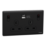 SWITCHES AND SOCKETS-SCHNEIDER-13A Twin Switched socket with A+C USB Charger - Image 2