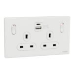 SWITCHES AND SOCKETS-SCHNEIDER-13A Twin Switched socket with A+C USB Charger - Image 3