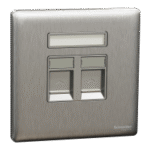 SWITCHES AND SOCKETS-SCHNEIDER- 2 Gang Tel Socket