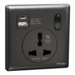 SWITCHES AND SOCKETS-SCHNEIDER-16A 1 Gang International socket with USB - Image 2