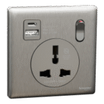 SWITCHES AND SOCKETS-SCHNEIDER-16A 1 Gang International socket with USB