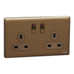 SWITCHES AND SOCKETS-SCHNEIDER-13A 250V 2 Gang Double Pole Switched Socket With LED