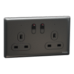SWITCHES AND SOCKETS-SCHNEIDER-13A 250V 2 Gang Double Pole Switched Socket With LED - Image 2