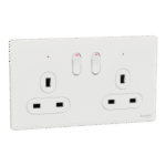 SWITCHES AND SOCKETS-SCHNEIDER-13A 250V 2 Gang Double Pole Switched Socket With LED - Image 3