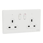SWITCHES AND SOCKETS- SCHNEIDER- 13A 250V Twin Gang Switched Socket with LED - Image 3